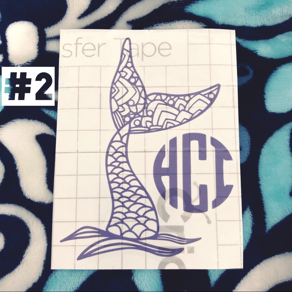 Mermaid Monogram Decals - Picture 3 of 5